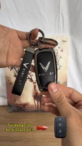 Ốp Chìa Khóa Xe Điện V.i.n.f.a.ss.t VF3 Hợp Kim Cao Cấp Phối Da 3 Màu