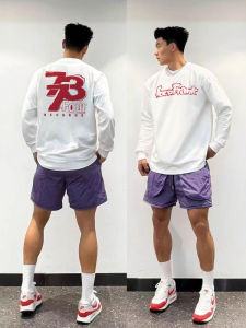 Áo Thun Dài Tay Thường Ngày in Chữ Cổ Tròn Dáng Rộng Phong Cách Mỹ Thời Trang Thu Đông Cho Nam Áo Thun Cotton Thoáng Khí