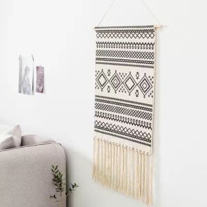 Nordic Decor Tassel Handwoven Cotton Bedroom Wall Hanging Tapestry Background Cloth Can Be Washed in the Machine