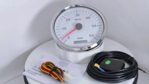 KUS Universal 110mm GPS Speedometer Speed Gauge 0-60MPH with Total Mileage Red Yellow Backlight for Truck Boat 12Volts 24V
