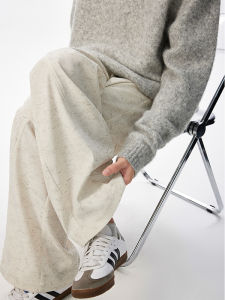 กางเกงวอร์มทรงหลวมขาตรงสำหรับผู้ชาย สไตล์ย้อนยุค สีกรมท่า กางเกงขายาวทรงหลวม ทรงตรง ทรงหลวม ทรงหลวม ทรงหลวม