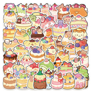 Original Cute Animal Cake Stickers 60 Pieces Decorative Mobile Phone And Scrapbooking Decals Creative Fresh Style