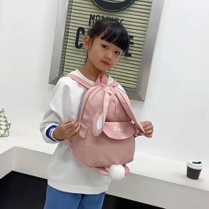 IQANGEL กระเป๋าเป้สะพายหลังเด็กลายการ์ตูนน่ารักอายุ3-6ปีเป้แคนวาสอ่อน กระเป๋านักเรียน