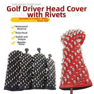 Silver Stud Skull Golf Club Cover L Shape