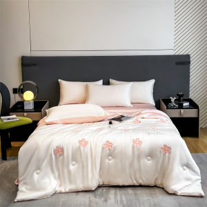 Selimut musim panas yang sejuk selimut ais krim sesuai untuk tempat tidur bilik tidur sulaman ketukangan gaya mulia yang elegan sesuai untuk hadiah dari keluarga dan rakan-rakan