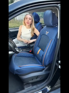 Honda car exclusive 5-seater cover with fully covered leather ice silk waterproof breathable seat protection cover with fixed lumbar support suitable for Civic、City、Jazz、Accord、CR-V、HRV、Brv、Brio（5 Luxury Seat Set