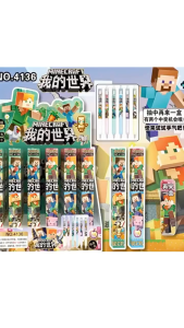 Pen Tulis Minecraft Gel Ink Pen Blind Box 1PC 0.5mm Cute Cartoon Stationery Creative Pen Writing Pen