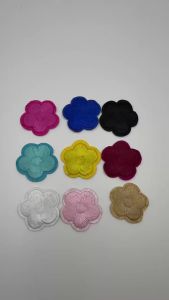 9Pcs Solid Color Flower Embroidery Iron On Patches Clothes Hole Cover Decor Stickers Garment Bag DIY Clothing Accessory Applique