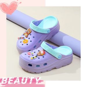 KDAShop - รองเท้าแตะ รองเท้าหัวโตน่ารักๆ สีพาสเทลทูโทน | รัดส้น พื้นหนา ภาพเป็นเซลลูออนไลน์