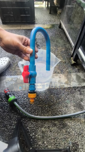 24K AQUARIUM HOOK MANUAL SHUT-OFF PVC WATER CHANGE TOOL WITH CONTROL VALVE & QUICK CONNECTOR DIY WATER CHANGER FOR FISH TANK