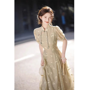 Stylish All-Purpose Traditional Style Short Sleeve Floral Dress