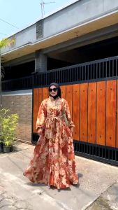 Gamis Jumbo Terbaru Lebaran 2023 Ceruti Babydoll Mayung Busui Motif Namora