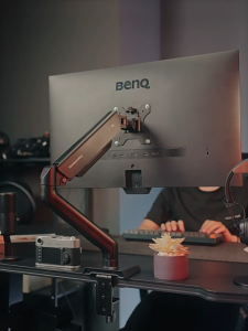 Computer Premium single monitor arm Steel Articulating Monitor Stand Adjustable Height Computer Stand with Laptop Tray