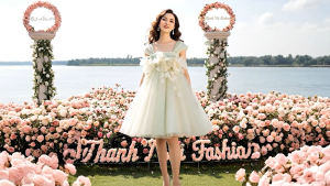 Váy Bé Gái Màu Xanh Ngọc Có Gắn Hoa Trước Ngực Sang Trọng - Váy Công Chúa  TN1742022001A [Hàng Thiết Kế Cao Cấp]