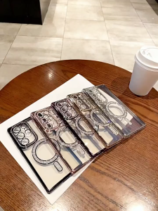 Luxury Crystal Diamond Electroplating Magnetic Soft Phone Case For Samsung Galaxy S25 Ultra S25+ S24 FE S23 S22 A56 A55 A54 A36 A35 A34 A17 A16 A15 A14 A13 A06 A05S A04S 5G Glitter Bling Transparant Magsafe Phone Cover With Shockproof Lens Protector