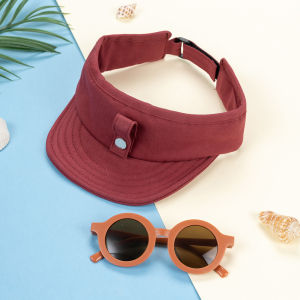 2Pcs/Lot Kids Caps Hats with Fashion Round Sunglasses Empty Top Adjustable Velcro Sun Glasses Sports Boys Girls Kids Headwear