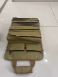 Tool Roll Bag Strong Durable Wood Electrician Special Storage Bag Multi-function Tool Bag Canvas Thickening Capacity Car First Aid Kit Wrap Roll Storage Bag