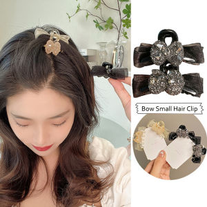Hai mặt nhỏ gắn nơ kẹp tóc lưới Rhinestone Thanh lịch tóc mái bên kẹp Tóc Công Chúa barrette cho phụ nữ kẹp tóc mũ nón