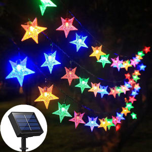 5 M/7 M/12 M Solar Star String ไฟวันหยุดกลางแจ้ง LED สําหรับสวนต้นคริสต์มาสงานแต่งงานภายใน Court ตกแต่ง