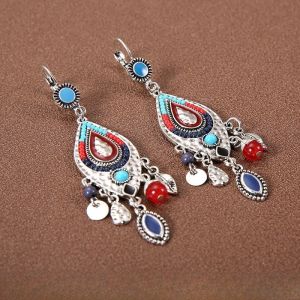 Versatile Long Tassel Earrings Womens Bohemian Holiday Ethnic Style Fashion Jewelry Elegant Drop Earrings Hook Ear Cuffs