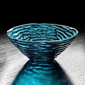 New 2025 Blue Crystal Glass Bowl Fruit Plate Salad Home High Aesthetic Value High-End Color Transparent Utensils