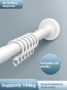 ZHIFAN | No-Drill Extendable Curtain Rod Strong Load-Bearing