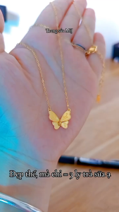 Dây Chuyền Titan Nữ Mạ Vàng 99k Mặt Bướm Xinh Xắn