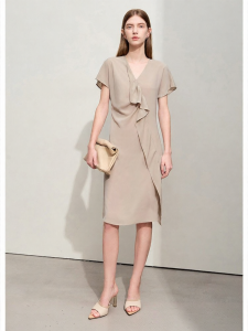 AMII | Slimming Elegant V-Neck Ruffled Summer Dress