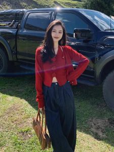 Deep Blue Retro Hong Kong Style Wide Leg Denim Jeans Women Summer High Waist Drapey Small Size Loose Straight Tube Pants