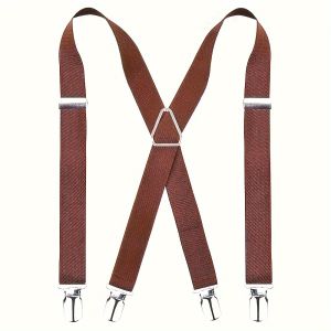 WRELS | Heavy Duty Y-Back Suspenders Adjustable Elastic Straps Strong Clips Hiking Back Braces Men Women Outdoor Sport Camp Travel Brace
