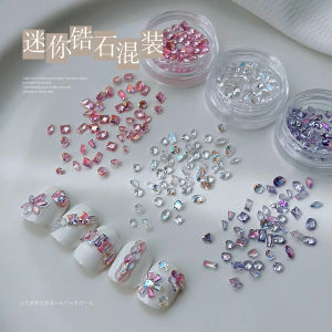 50 Mixed Nail Beauty Ornament Rhinestone Shiny Mini Zircon Pointed Bottom Loose Diamond Transparent White Small Pink Shaped Diamond