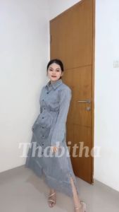 THABITHA - MC / Longdress Obibon / Dress / Dress Cewek Korea Style Remaja / Long Dress Wanita Kekinian Korean Style / Dres / Dress Model Terbaru Korea / Dress Santai Wanita Kekinian / Baju Kondangan / { Free Ongkir + COD }