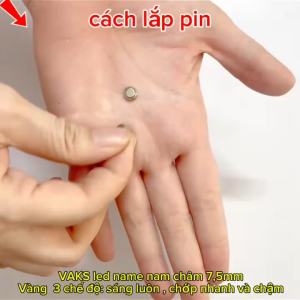 1 cái Chip LED nam châm siêu nhỏ 75mm VÀNG 3 chế độ sáng luôn và chớp nhanhchậm_sử dụng cho tượng nhỏ mô hình..