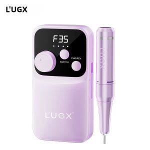 Máy Khoan Móng Không Dây Chuyên Nghiệp LUGX Sạc Lại Được 35000 Vòng/phút Thiết Bị Làm Móng Acrylic Có Thể In Logo Tùy Chỉnh Màu Trắng/hồng/tím Dễ Mang Theo
