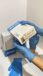 ถุงมือยางไนไตรแท้ สีฟ้า เกรดเอ (บรรจุกล่อง 100ชิ้น) Brocareถุงมือไนไตร ล้างจาน งานอุตสาหกรรม สัมผัสอาหาร เก็บขี้ยาง