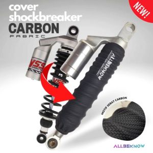 SARUNG SHOCKBREAKER SLIMFIT CARBON - Cover Pelindung Shock belakang sepeda Motor - Bungkus Sokbreker- Sarung Sok Universal- 1 pcs