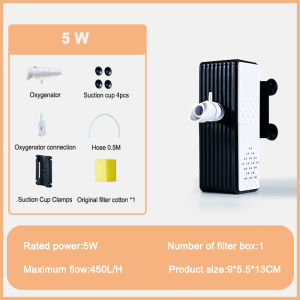 Fish Tank Filter Water Purification Cycle Three-In-One Built-In Small Aquarium Filtration System Oxygen Pump Mute