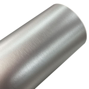 Premium Chrome Silver Brushed Steel Metallic Vinyl Wrap Roll DIY Self Adhesive Decal Automotive Car Wrapping Foil