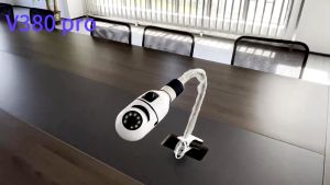 V380 Pro Bulb Dual Lens cctv camera connect cellphone Indoor Outdoor 8MP HD Night vision Two-Way Audio cctv camera cctv with no wifi needed Rotatable 360 Automatic Tracking Waterproof