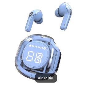Headset Bluetooth 5.3 Earphone tws air 31 wireless led display Transparan