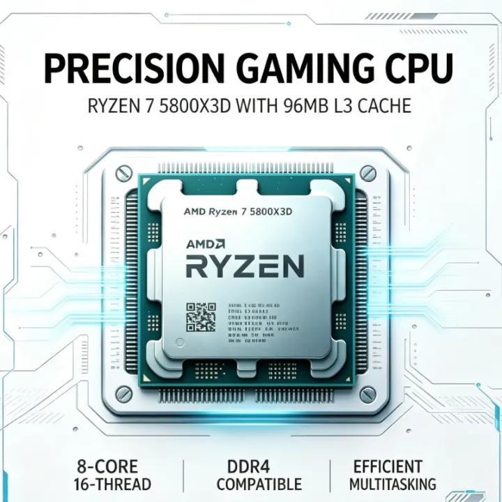 AMD | AM4 Desktop Processor AMD Ryzen 7 5800X3D Gaming CPU 8‑Core 16‑Thread 5GHz 96MB 3D V‑Cache DDR4 105W Tray No Fan Included