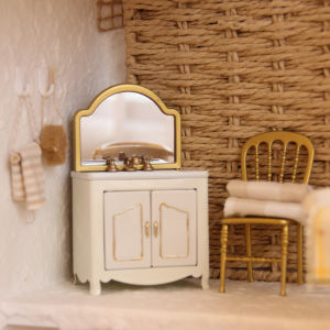 Miniature Simulation Dollhouse Furniture 1:12 Wrought Iron Bathtub Washbasin Toilet Suitable for Bjd Ob11 Bathroom Decorations