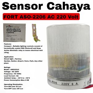 Sensor Cahaya FORT ASO-2206 AC 220 Volt 6A Photo Electronic Sensor