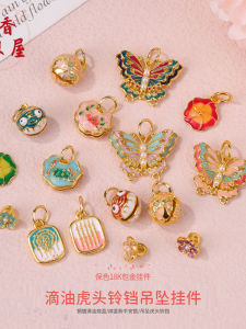 จี้หัวเสือ 18K ดีไซน์หัวใจ จี้ห้อยแบบแฮนด์เมด เครื่องประดับสุดเก๋ จี้ห้อยรูปดอกไม้ เครื่องประดับแฟชั่น