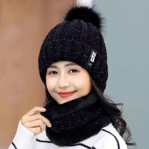 Fashionable Knitted Woolen Hat Womens Winter Ear Protection Cycling Cap Warm Cozy Mommy Beanie Stylish Cold Proof