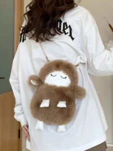 Túi Đeo Chéo Hình Hoạt Hình Dễ Thương Cho Bé Gái Túi Đeo Vai Đơn Bằng Vải Nhung PU Thường Ngày Cho Mùa Thu Đông Túi Xách Thời Trang Cho Trẻ Em