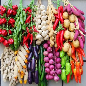 Artificial Fruits and Vegetables Rattan Hanging String Decoration Agritainment Decoration Fake Garlic Corn Pepper Model Restaurant Ceiling