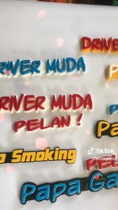 EMBLEM VARIASI MOBIL ATAU MOTOR TULISAN PELAN HURUF TIMBUL 3D BAHAN RESIN
