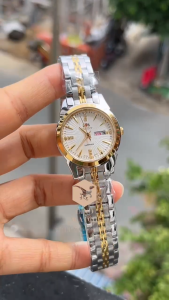 Đồng hồ nam nữ kính sapphire orient 819 dây thép không gỉ size 28mm 39mm mặt chải tia sang trọng