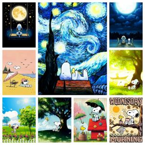 5d DIY Diamond Art Painting Kits New 2024 Embroidery Jewelry Mosaic Cross Stitch Cute Snoopy Home Decor Childrens Gift Crafts